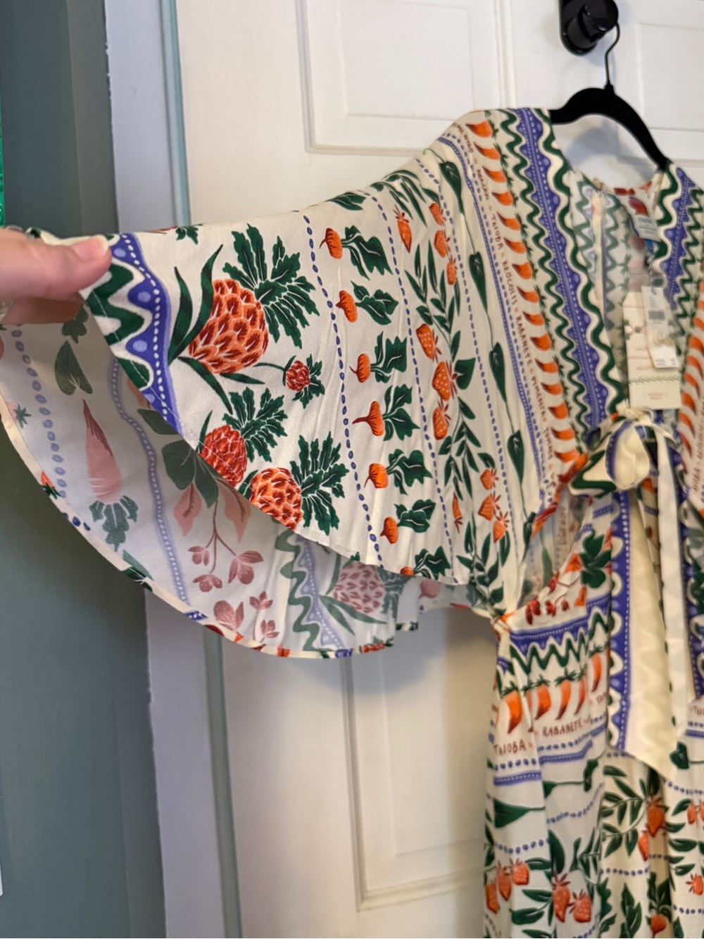 Farm Rio V Neck Floral Tie-Front Maxi Dress - Picture 5 of 12